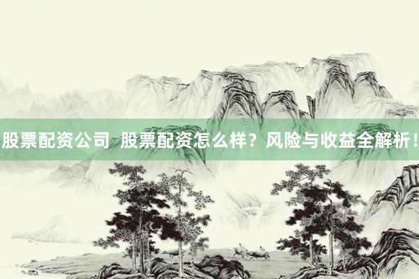 股票配资公司  股票配资怎么样？风险与收益全解析！