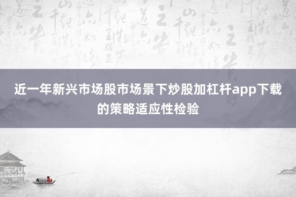 近一年新兴市场股市场景下炒股加杠杆app下载的策略适应性检验
